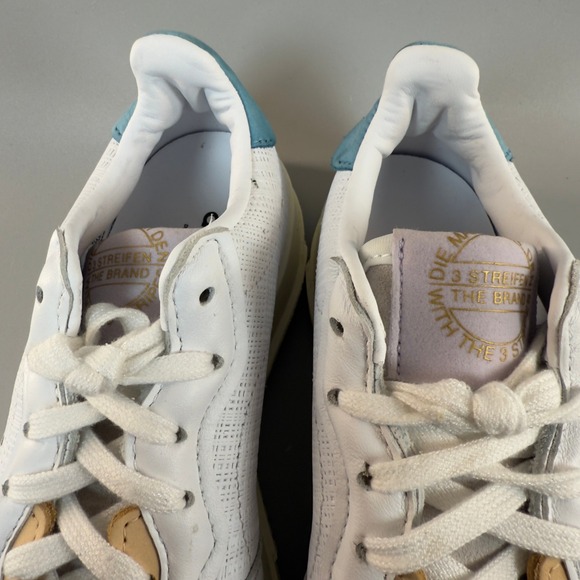 Adidas SC Premiere Women 6 Sneakers White Bone Leather Mesh Low Lace Up Shoes - Picture 13 of 16